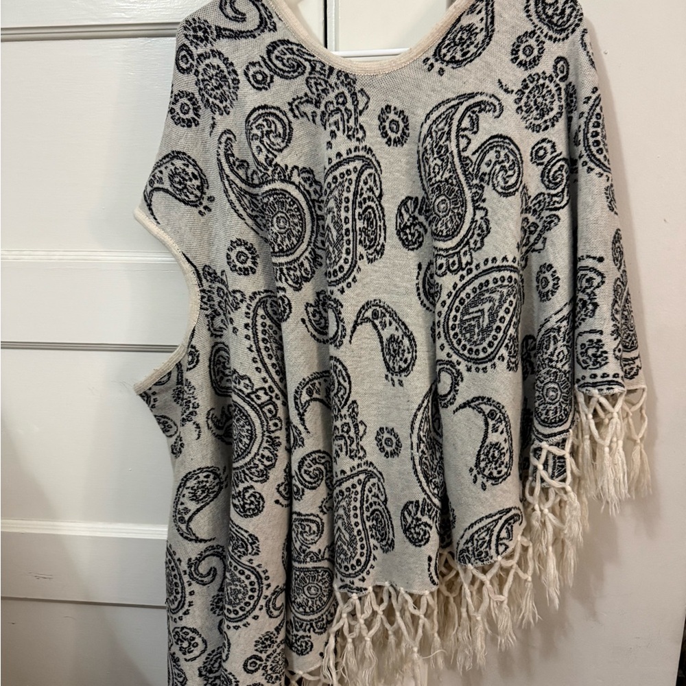 Paisley Fringe Poncho